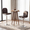 Swivel Bar Stools Set of 2 with Footrests and Metal Base-Brown