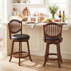 Swivel Bar Stools Set of 2 with Backrest and Wood Frame-25 Inches