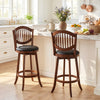 Swivel Bar Stools Set of 2 with Backrest and Wood Frame-30 Inches