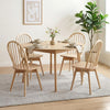 Swivel Windsor Dining Chairs Set of 4 with Solid Rubber Wood Frame-Natural