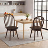 Swivel Windsor Dining Chairs Set of 2 with Solid Rubber Wood Frame-Walnut