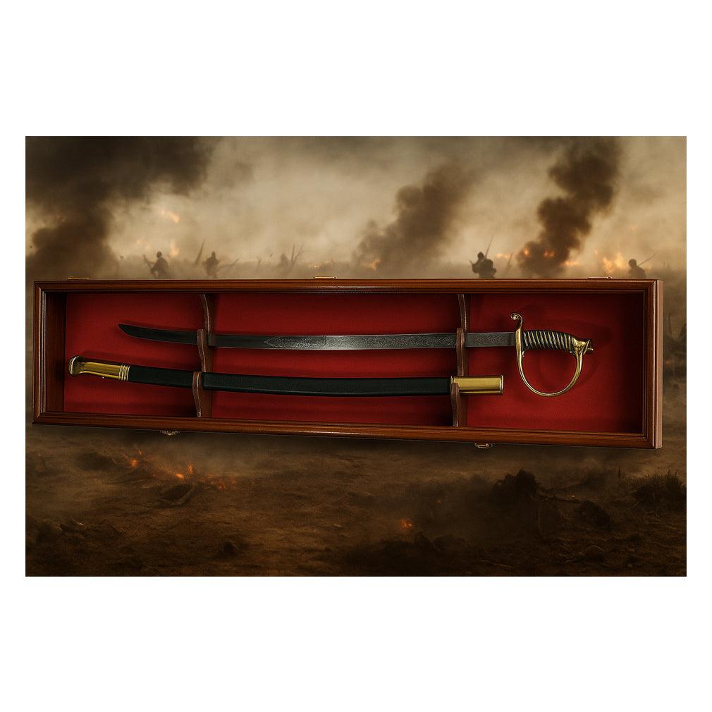 1 Sword Display Case Cabinet Stand Holder Wall Rack Box