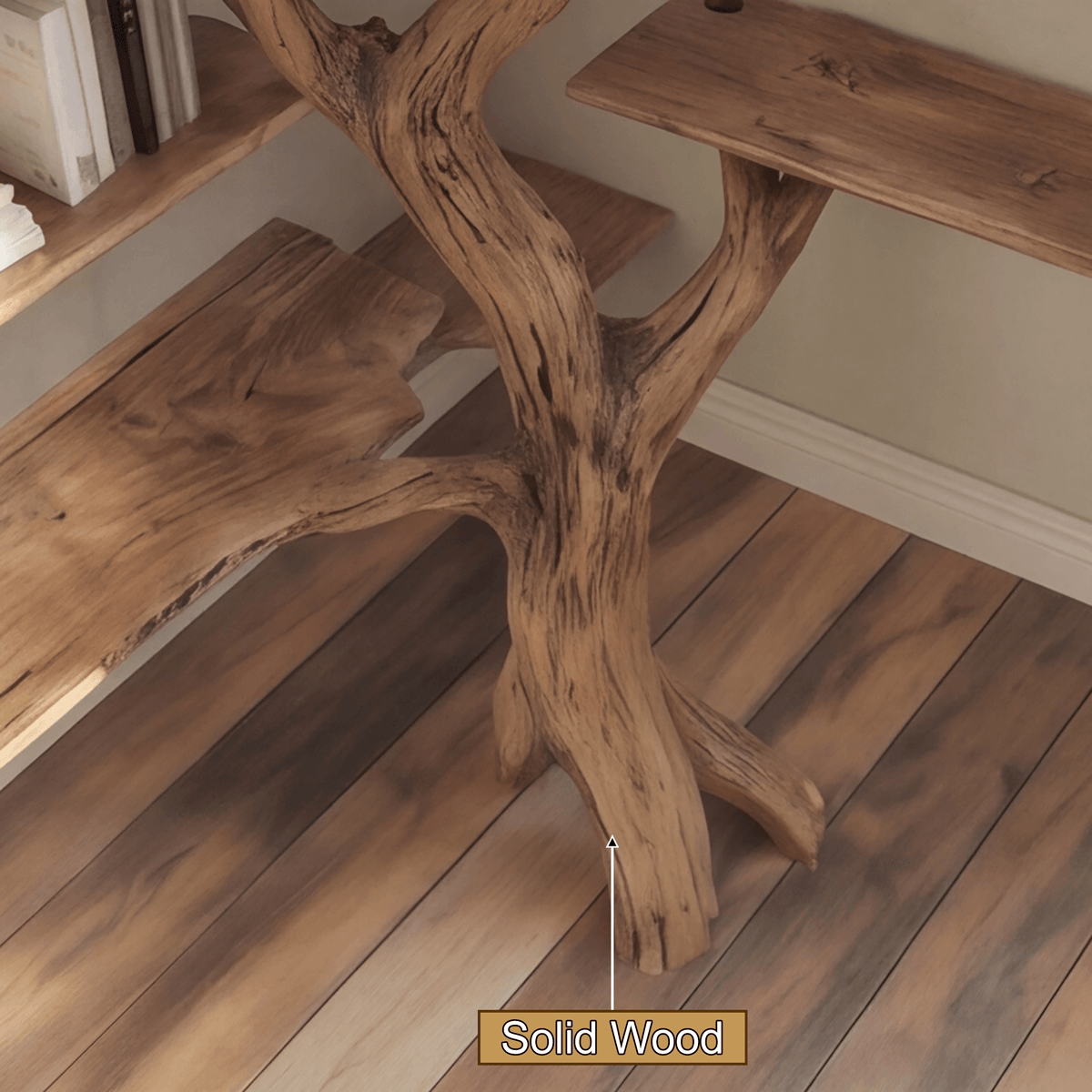 Sylva Organic Modern Solid Wood Tree Bookshelf