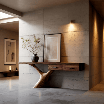 Sylvaris Crest Handcrafted Wood Console Table