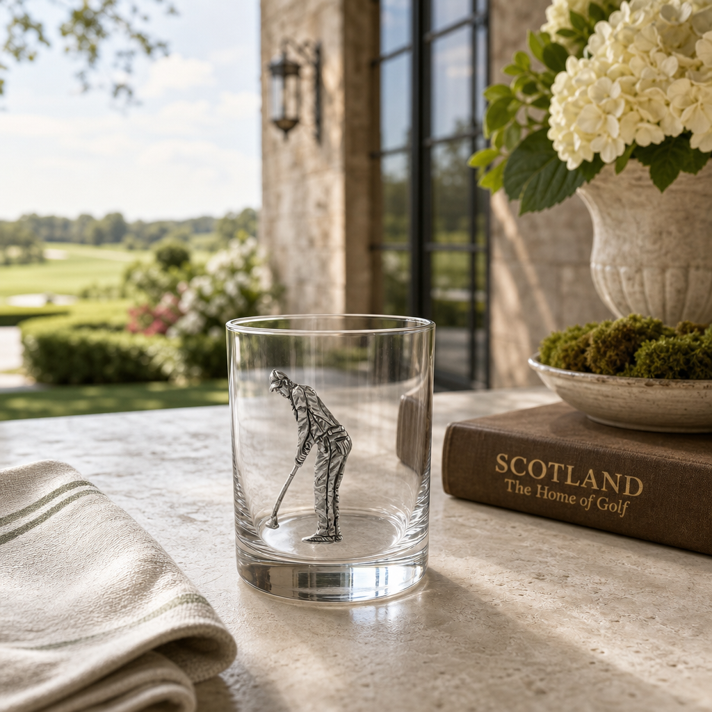 Golfer Double Old Fashioned Glass