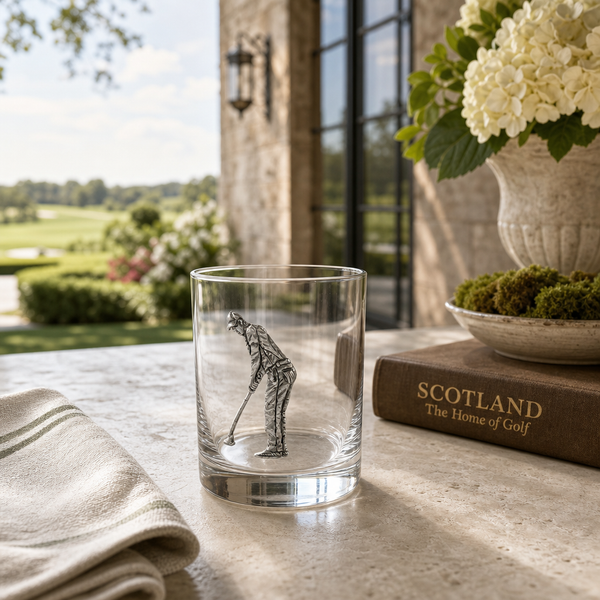 Golfer Double Old Fashioned Glass