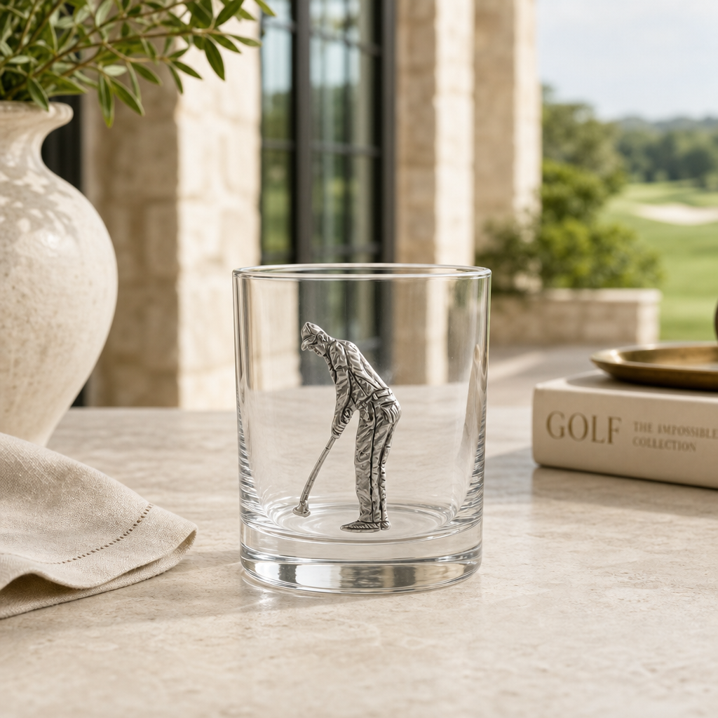 Golfer Double Old Fashioned Glass