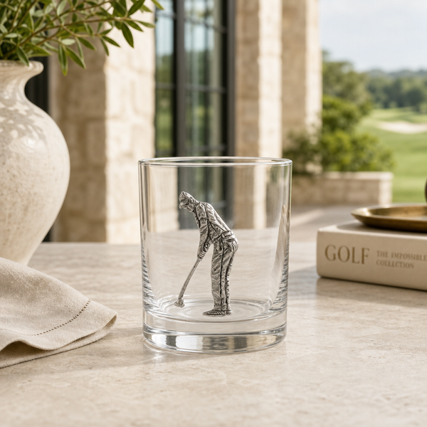 Golfer Double Old Fashioned Glass