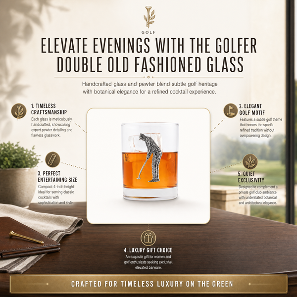 Golfer Double Old Fashioned Glass