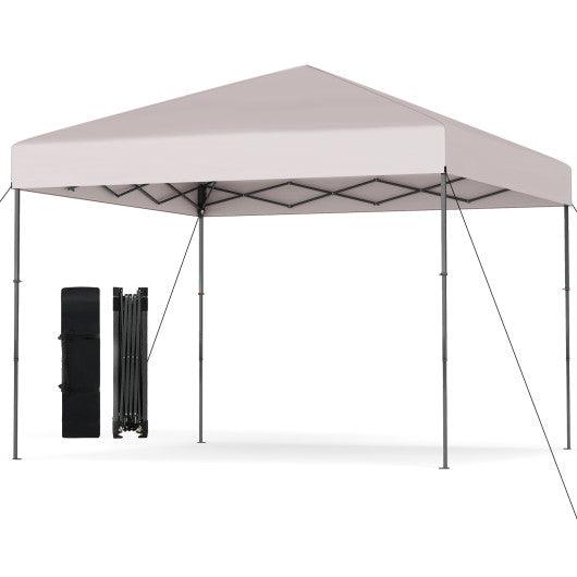 10 X 10 Feet Pop up Canopy Tent with Portable Carrying Bag and 8 Stakes-Yellow