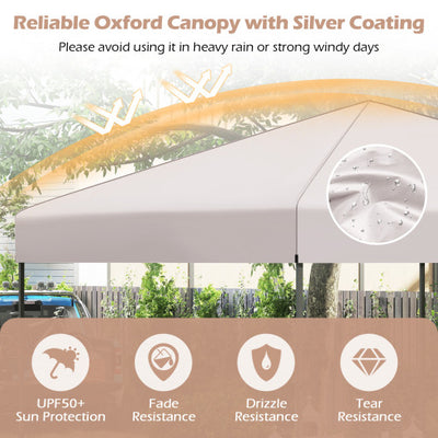 10 X 10 Feet Pop up Canopy Tent with Portable Carrying Bag and 8 Stakes-Yellow