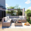 Pamapic Rattan Outdoor Sectional Couch Set  (7 Pieces)