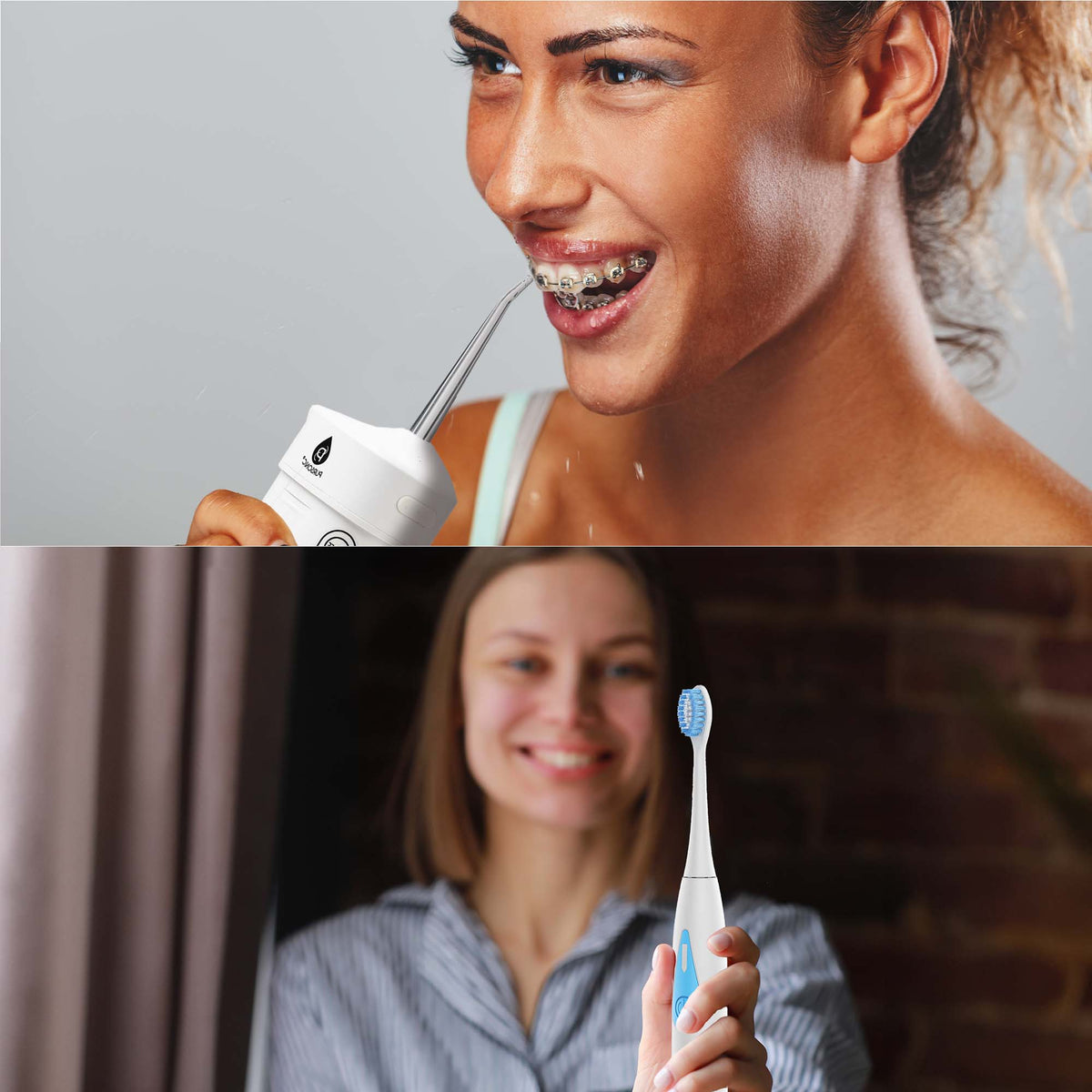 Ultimate Smile Care Duo: Triple-Head Tooth Wizard & Travel-Ready Water ...