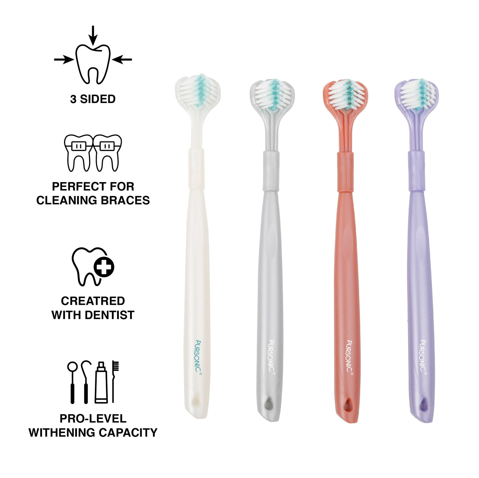 Portable Sonic Toothbrush with Travel Case & 360° Toothbrush Set