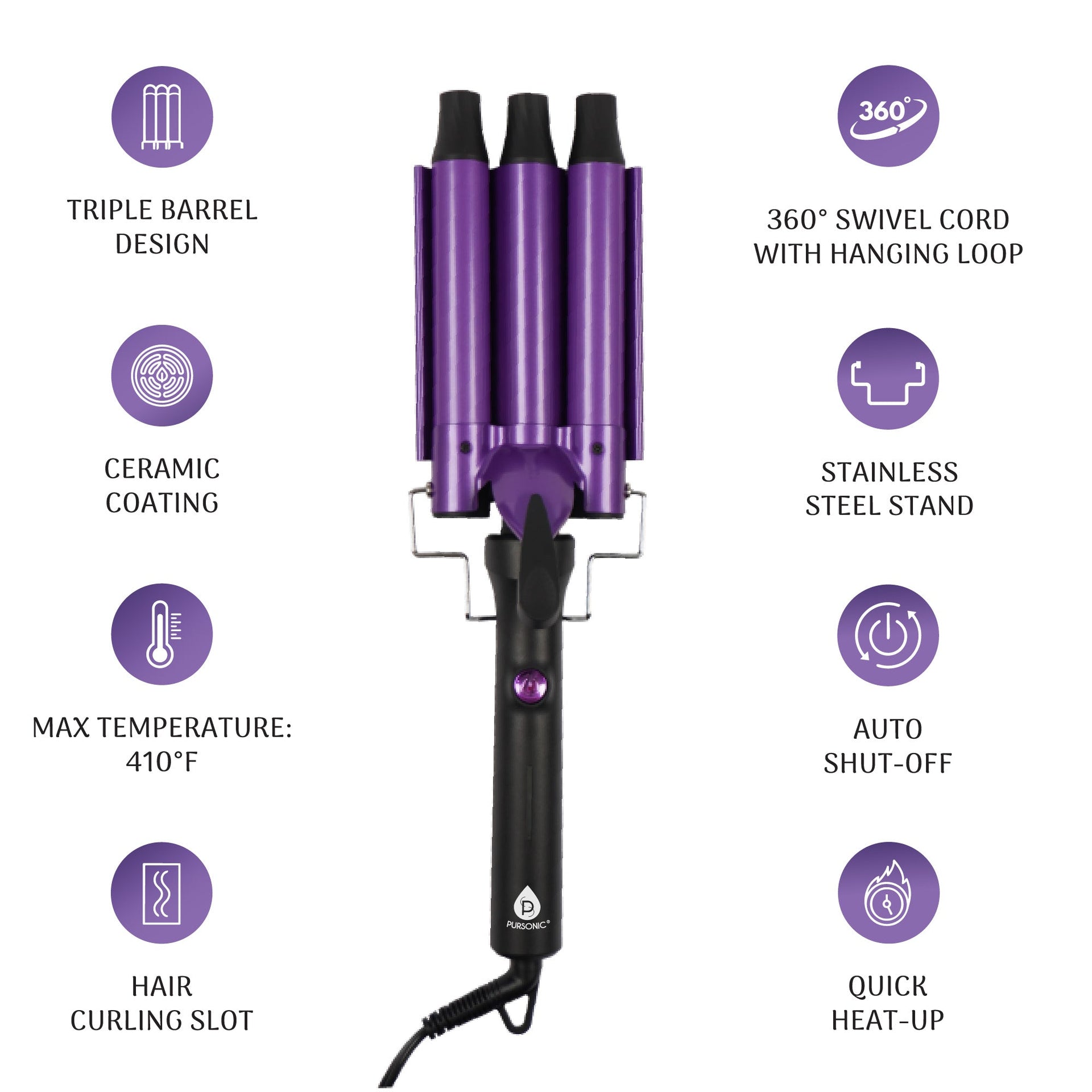 Professional Hair Styling Trio: Triple Barrel Curler, One-Step Volumizer & Flat Iron Duo Pack