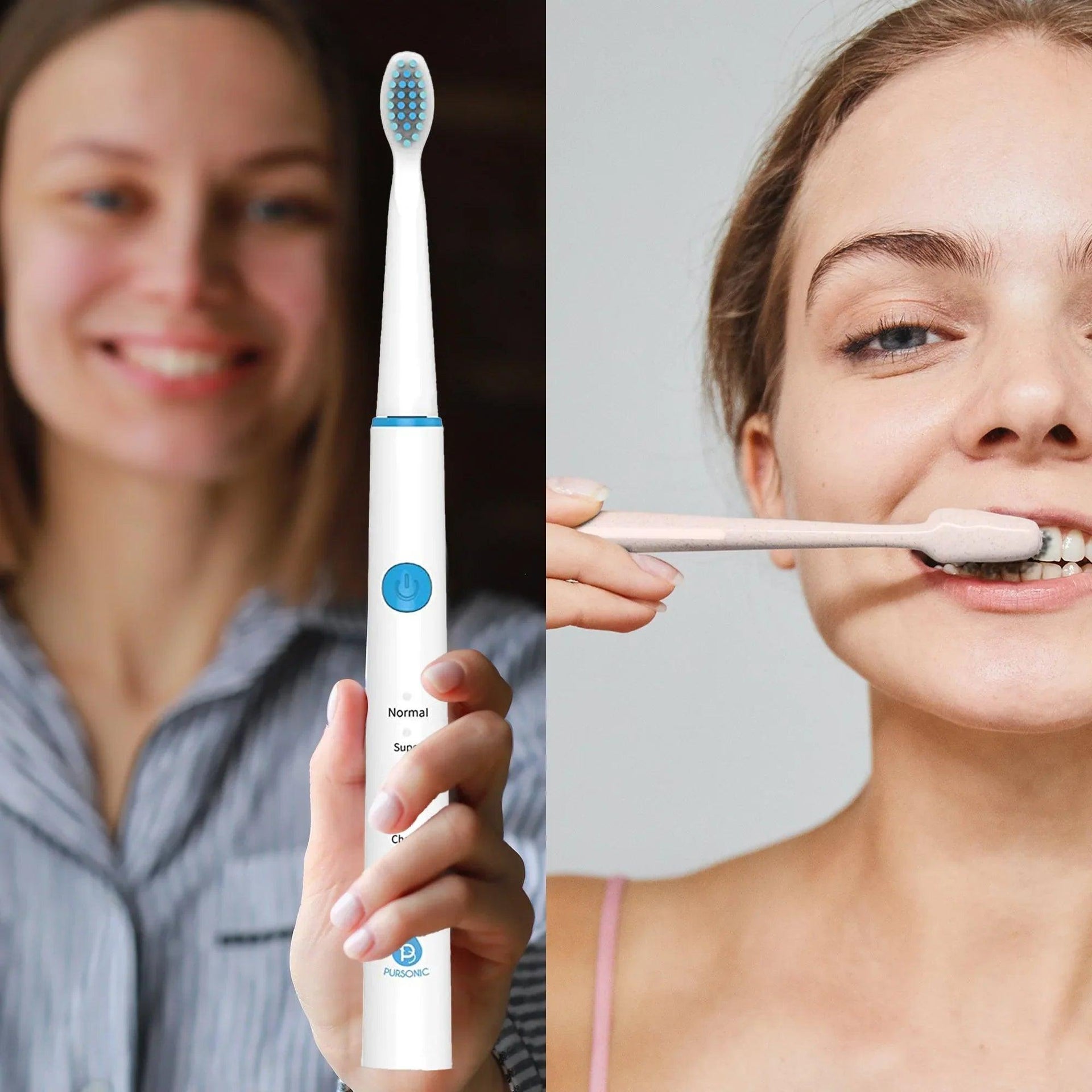 USB Rechargeable Rotary Toothbrush + Freebie Activated Coconut Charcoal Powder Natural Teeth Whitener - Gifts for You 'n Me