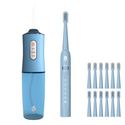 Pursonic Rechargeable Water Flosser & USB Electric Toothbrush with 12 Brush Heads – Advanced Oral Care Set