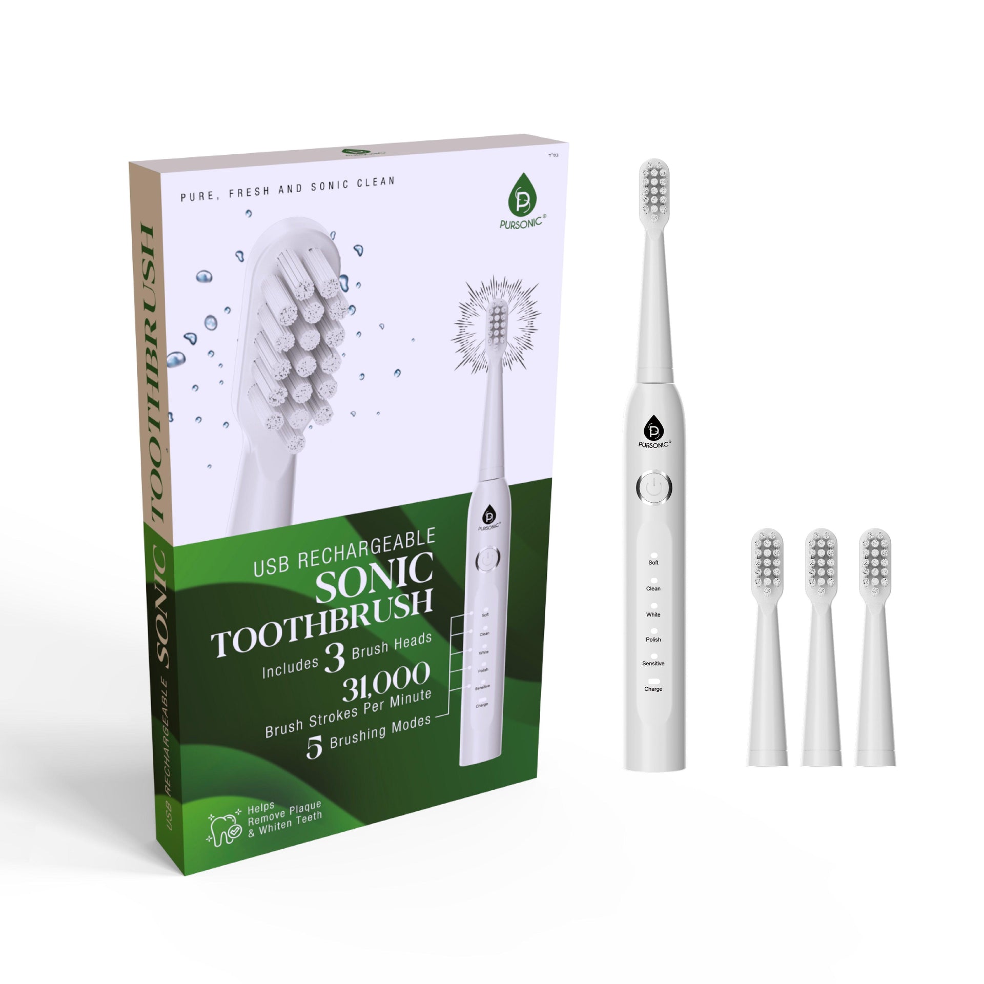 USB Rechargeable Electric Toothbrush Pursonic