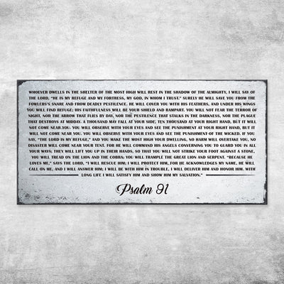 Psalm 91: 'Whoever Dwells in the Shelter of the Most High' Sign - Inspirational Christian Wall Art , Religious Decor