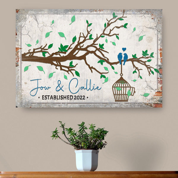 Love Birds Couple Sign
