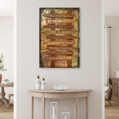 Pursue Your Passion Never Give Up Motivation Sign II