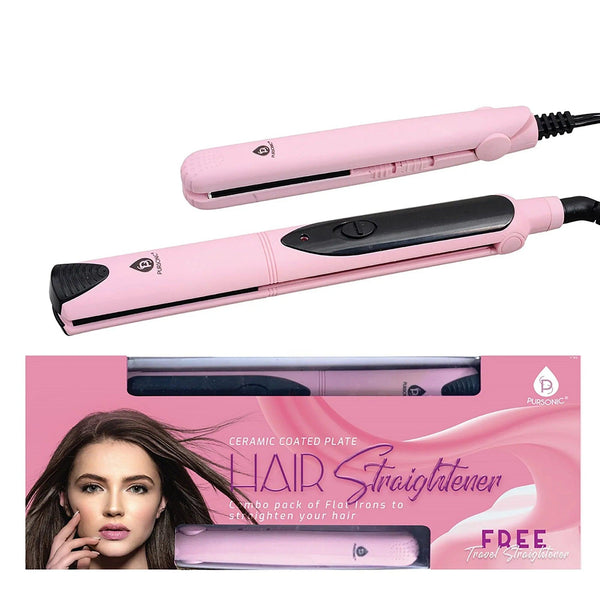 Professional Salon Quality Flat Iron Hair Straightener With A Free Travel Straightener - Gifts for You 'n Me