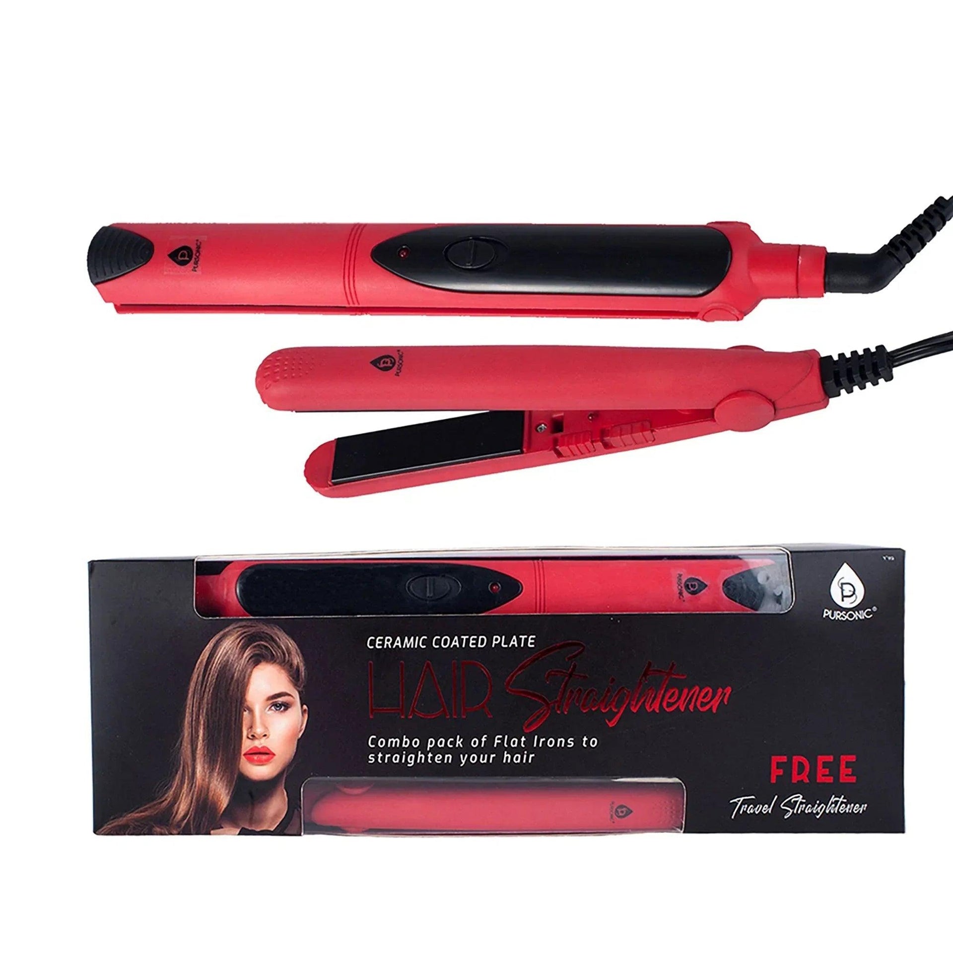 Professional Salon Quality Flat Iron Hair Straightener With A Free Travel Straightener - Gifts for You 'n Me