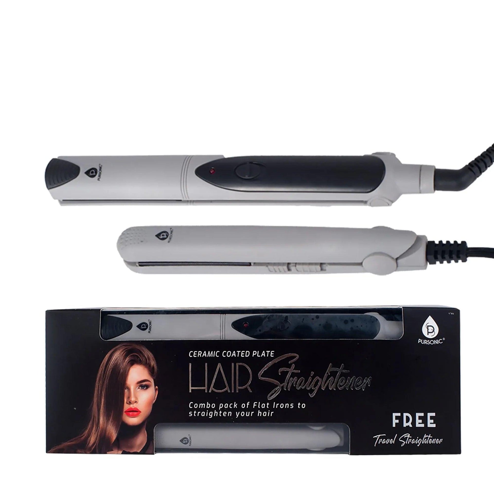 Professional Salon Quality Flat Iron Hair Straightener With A Free Travel Straightener - Gifts for You 'n Me