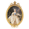 Lady In White Porcelain Painting In Bronze Frame
