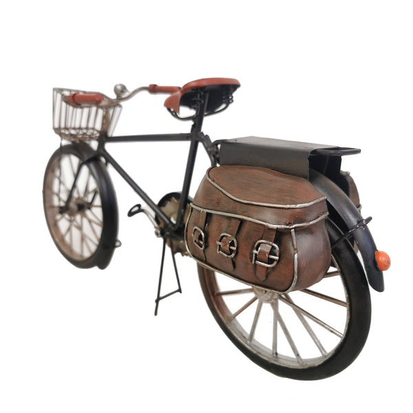Decorative Metal Model Bicycle with Brown Bags