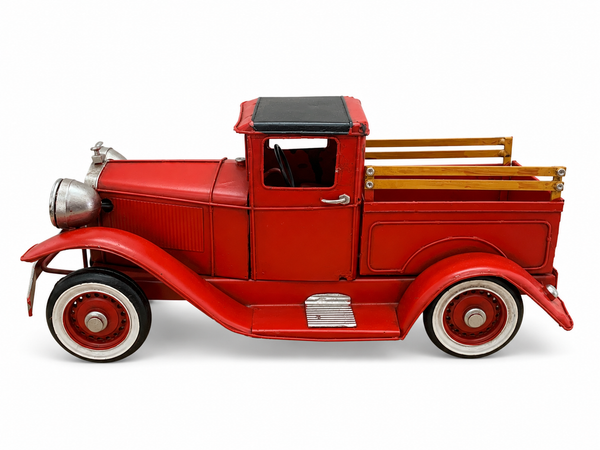 Classic Red Lighted Metal Truck