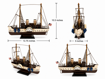 Vintage Metal Ship Model Décor