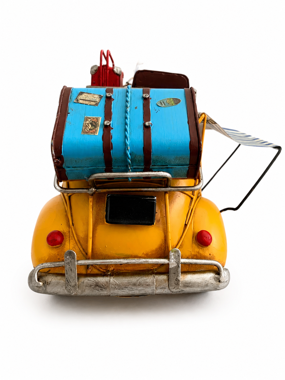 Vintage Beach Cruiser Metal Car Model with Fold-Out Awning