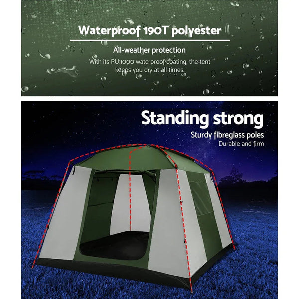 Weisshorn Instant Up Camping Tent 6 Person Pop up Tents Family Hiking