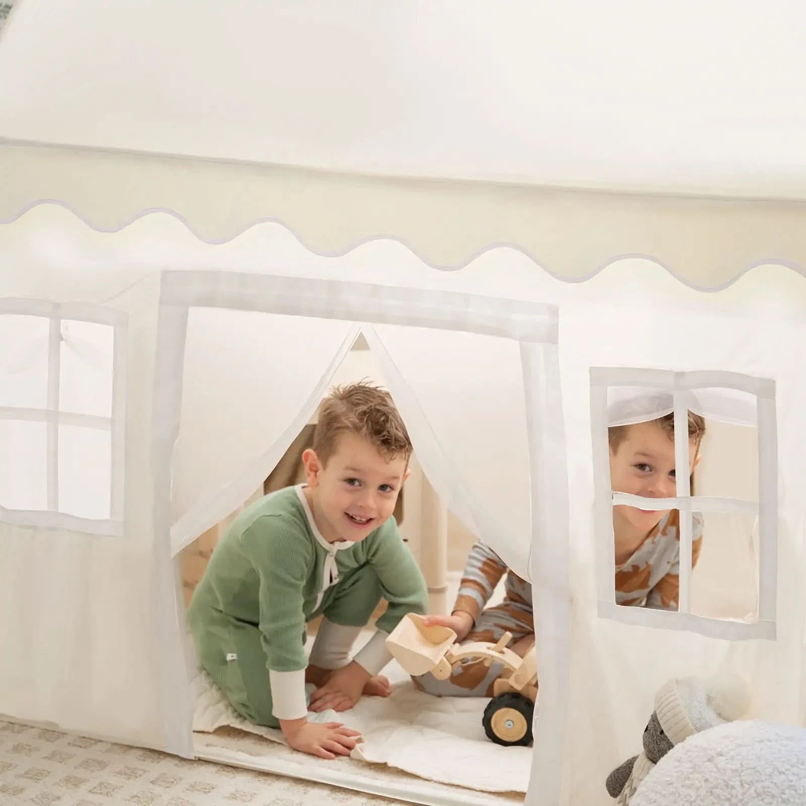 Tiny Land® Playhouse Tent – Natural Cream Indoor Tent for Kids