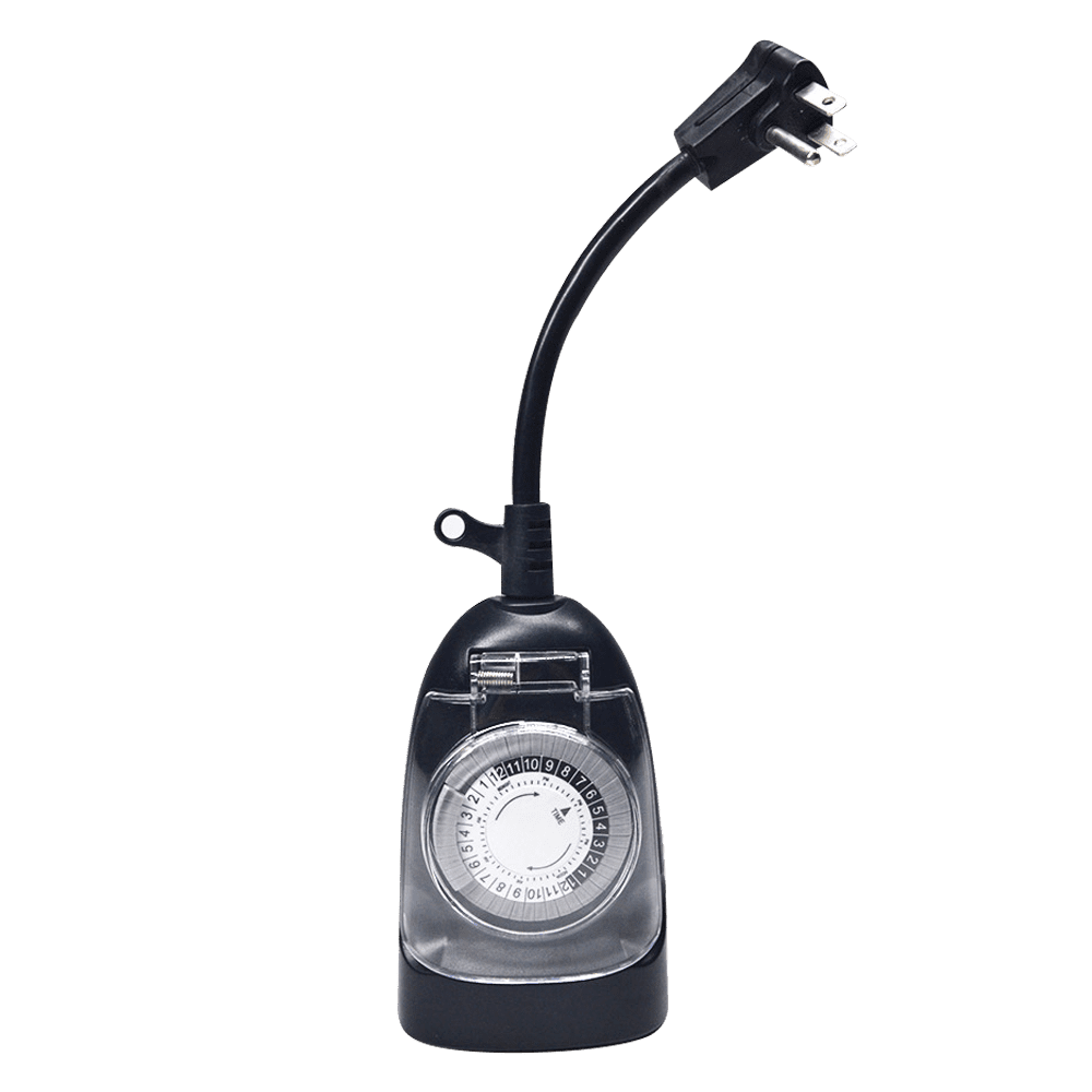 TM01 Plug In Timer Outdoor IP65 Waterproof Mechanical Clock for Garden Lights 24 Hour