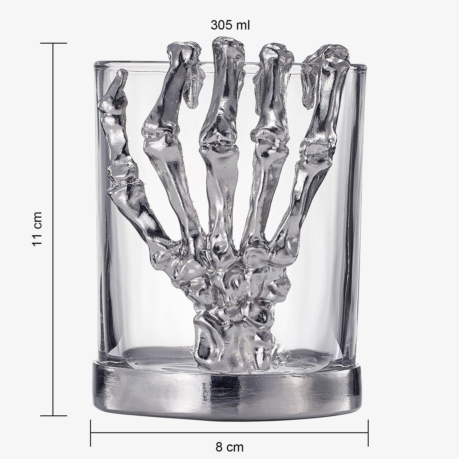 Skeleton Whiskey Glass Tumbler | Single | 10oz Halloween Skeleton Glasses 4.3