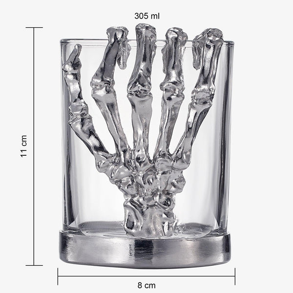 Skeleton Whiskey Glass Tumbler | Single | 10oz Halloween Skeleton Glasses 4.3