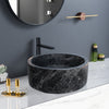 Natural Stone Sirius Black Marble Vessel Sink Polished (D)16.5