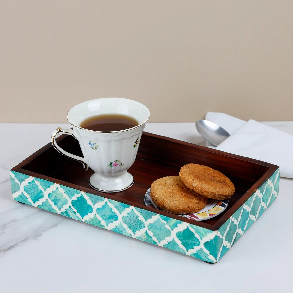 Moroccan Bone Inlay Vanity Decorative Bathroom Tray 10x6