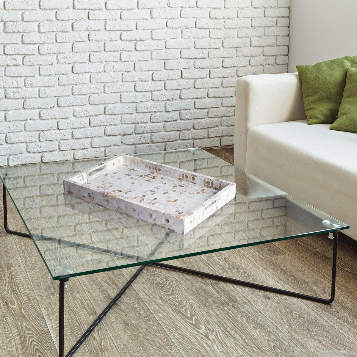Decorative Tray Discovery Jewel Grande Pattern Mother of Pearl, White, 11