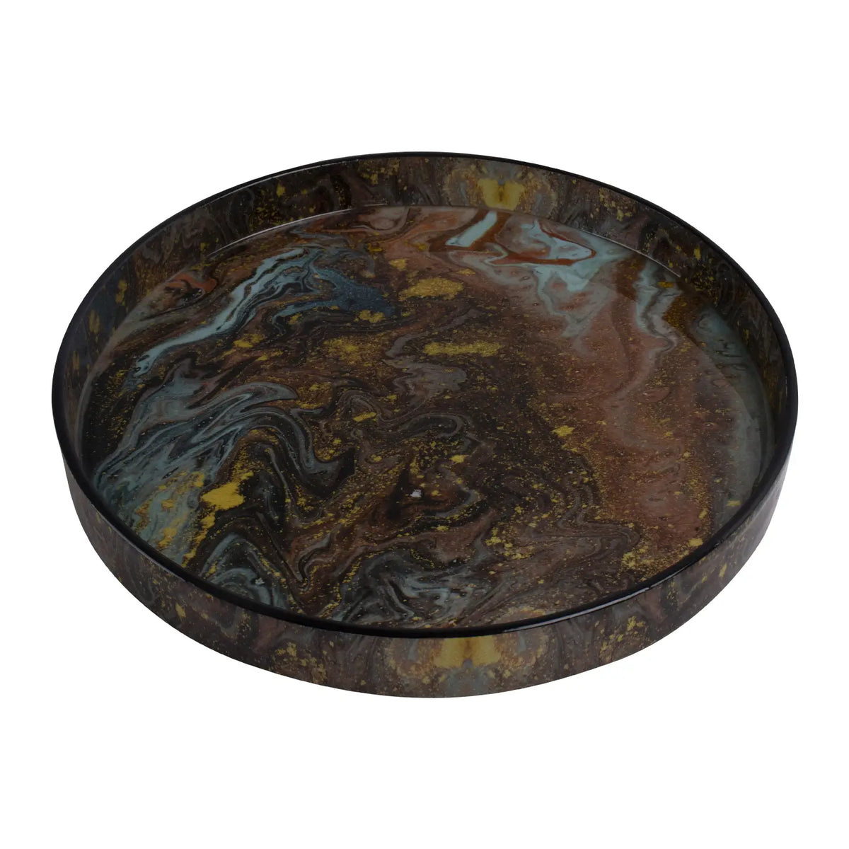 Constellation Spectrum Resin Inlay Decorative Tray Round 12