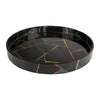 12" Round Decorative Tray for Coffee Table Ottoman Serving Decor Tray - Multicolor / 12x12