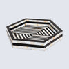 Mother of Pearl Decorative Tray 12" Black White Table Tray - Black / 12x12