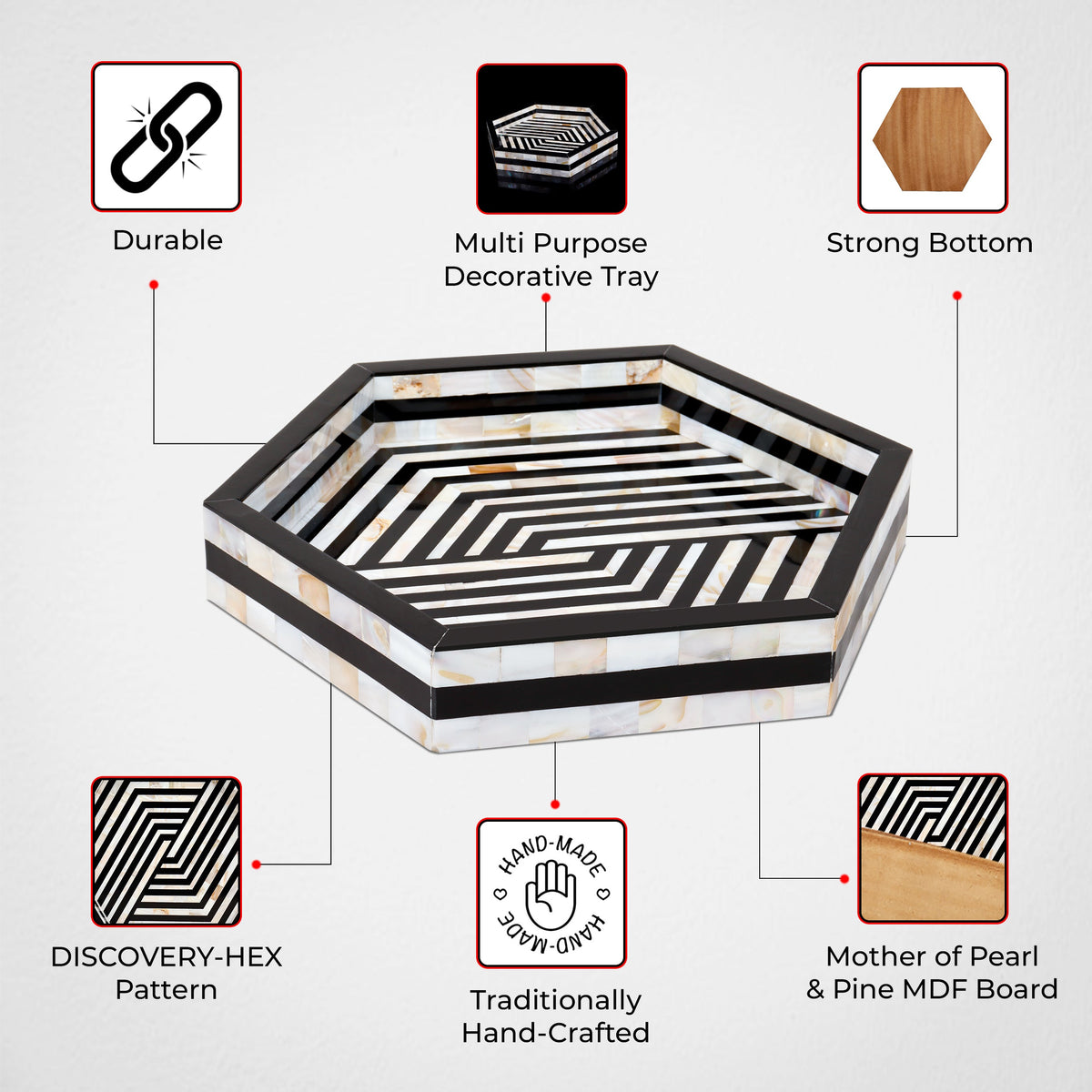 Mother of Pearl Decorative Tray 12
