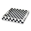 Decorative Tray 12x12 B&W Checkered Tabletop Home Decor Gift - Black / 12x12
