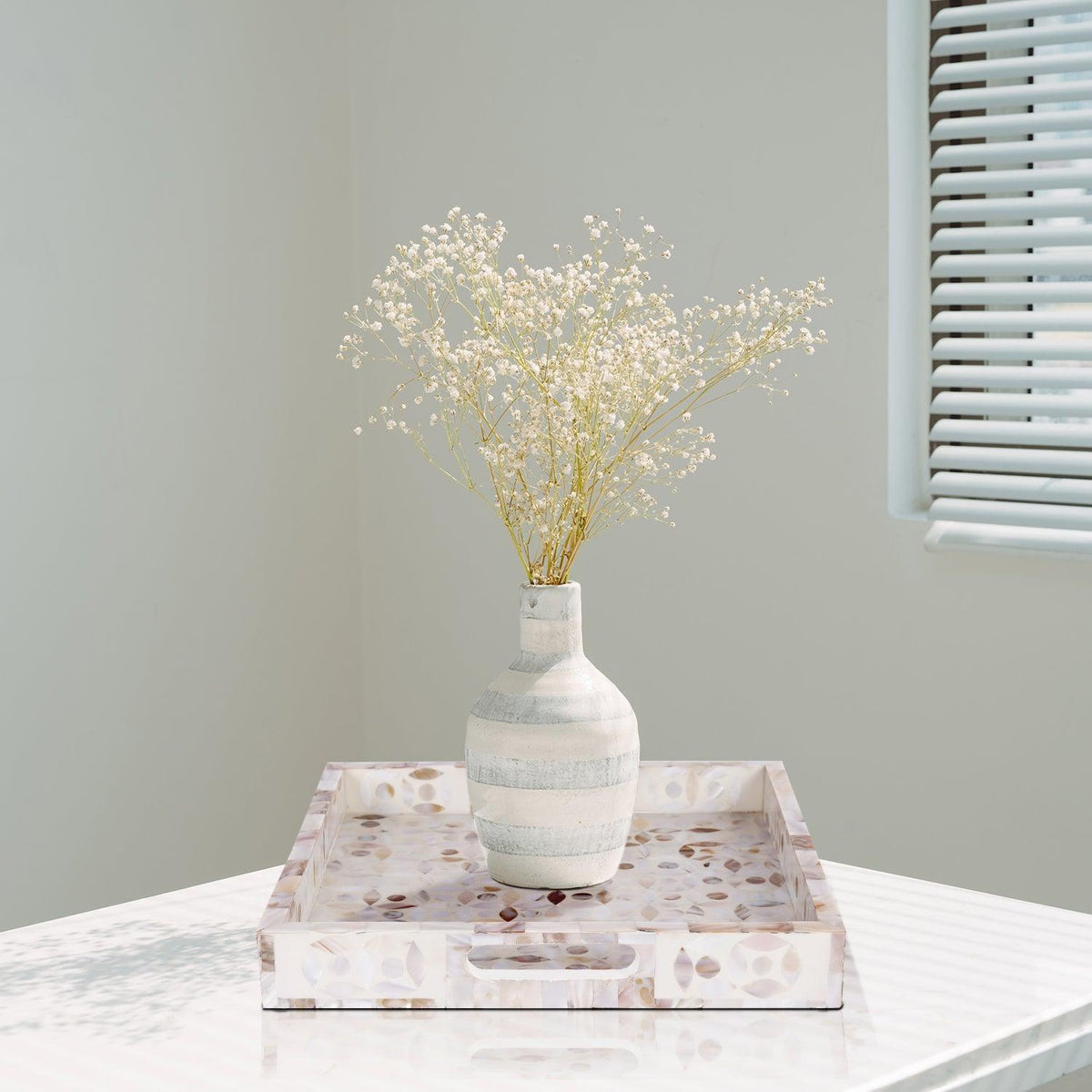 Decorative Tray Discovery Jewel Grande Pattern Mother of Pearl, White, 11