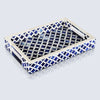 Decorative Tray Indigo Pattern Bone & Resin Inlay Collection in 12x8