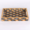 Decorative Tray 3D Pattern Resin Inlay Collection in 12x8, Brown & Grey