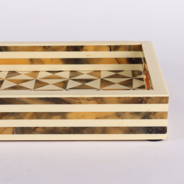 Decorative Tray Triangle Pattern Resin Inlay Collection in 12x8